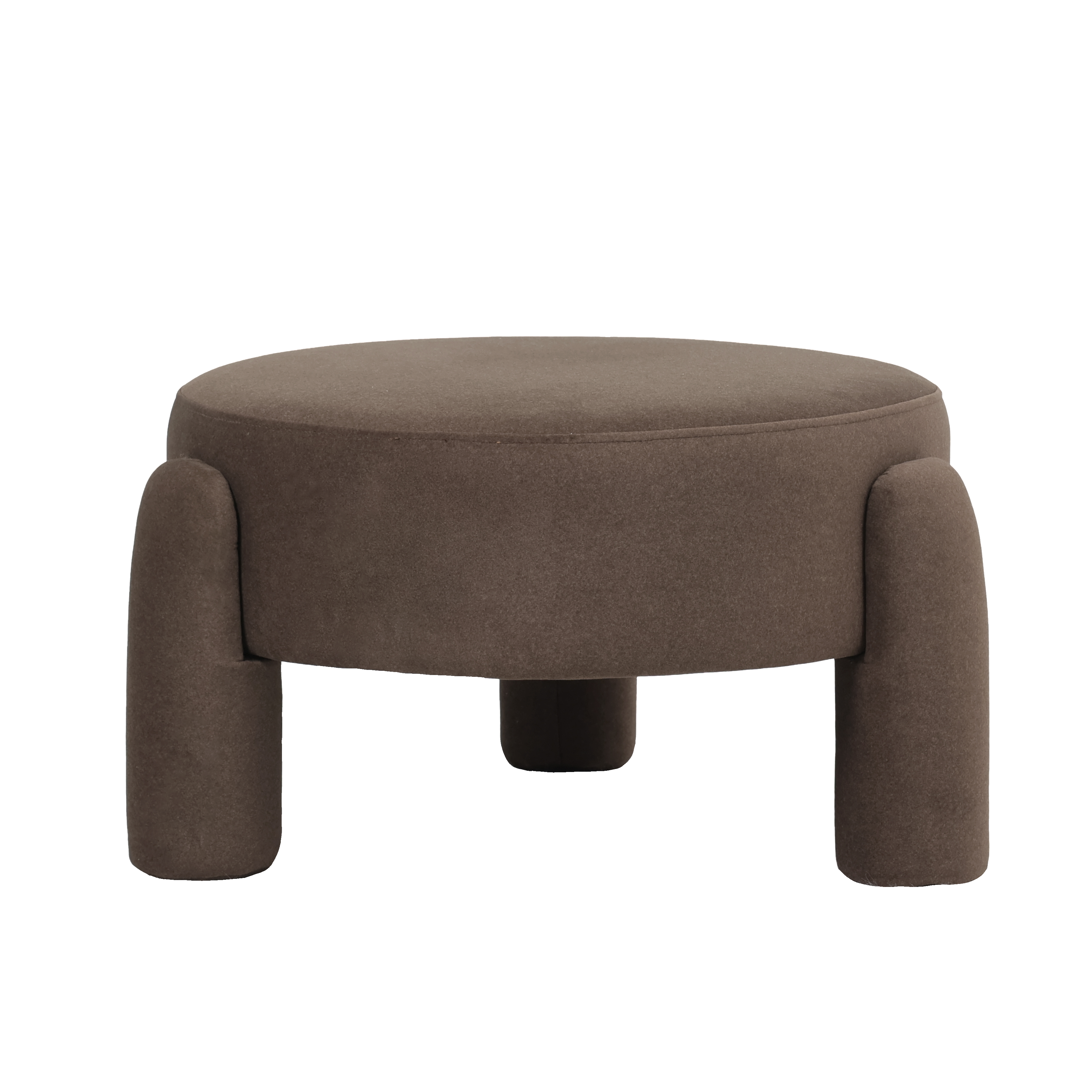 Cresent Velvet Stool 65x65x35cm Rich Cocoa