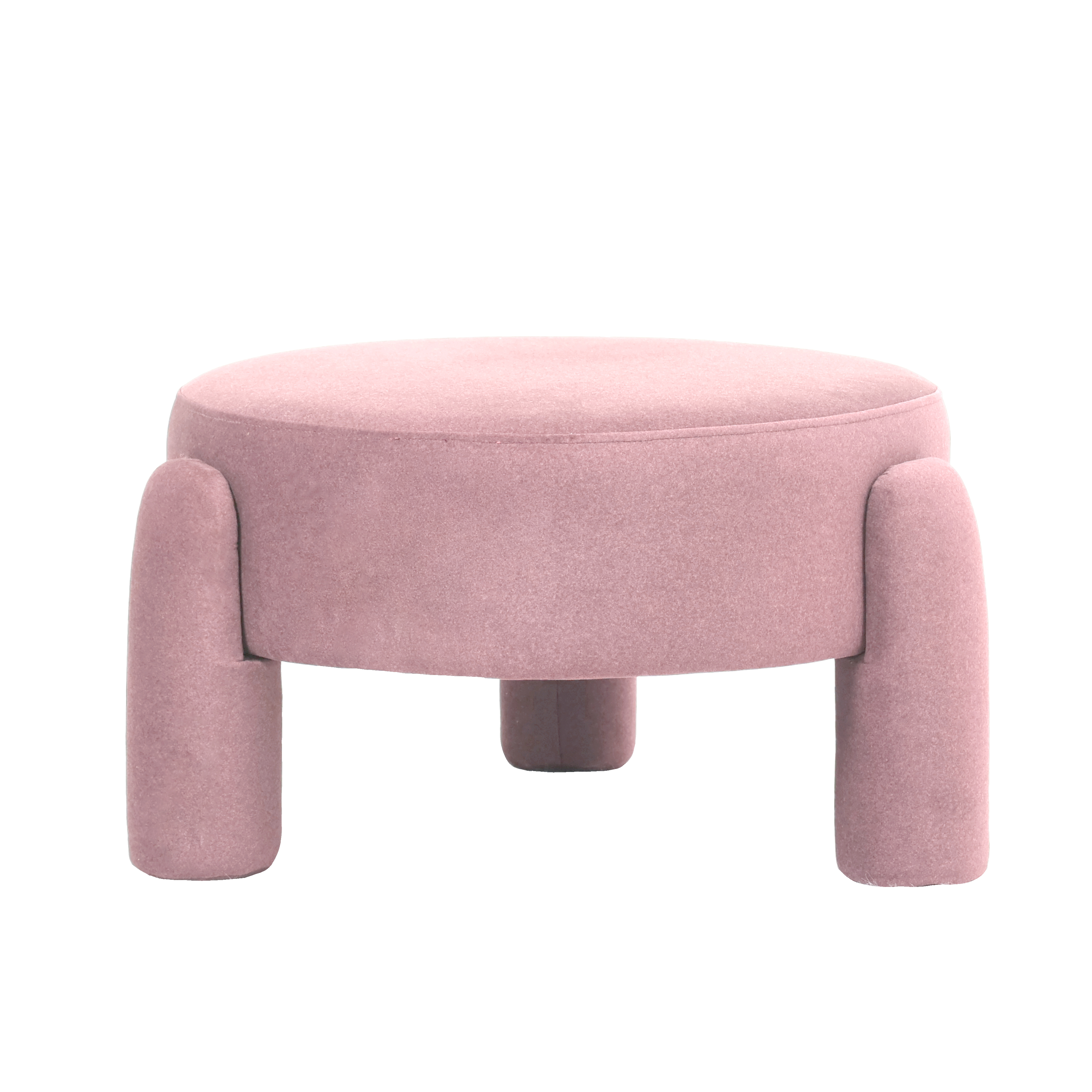 Cresent Velvet Stool 65x65x35cm Rich Blush