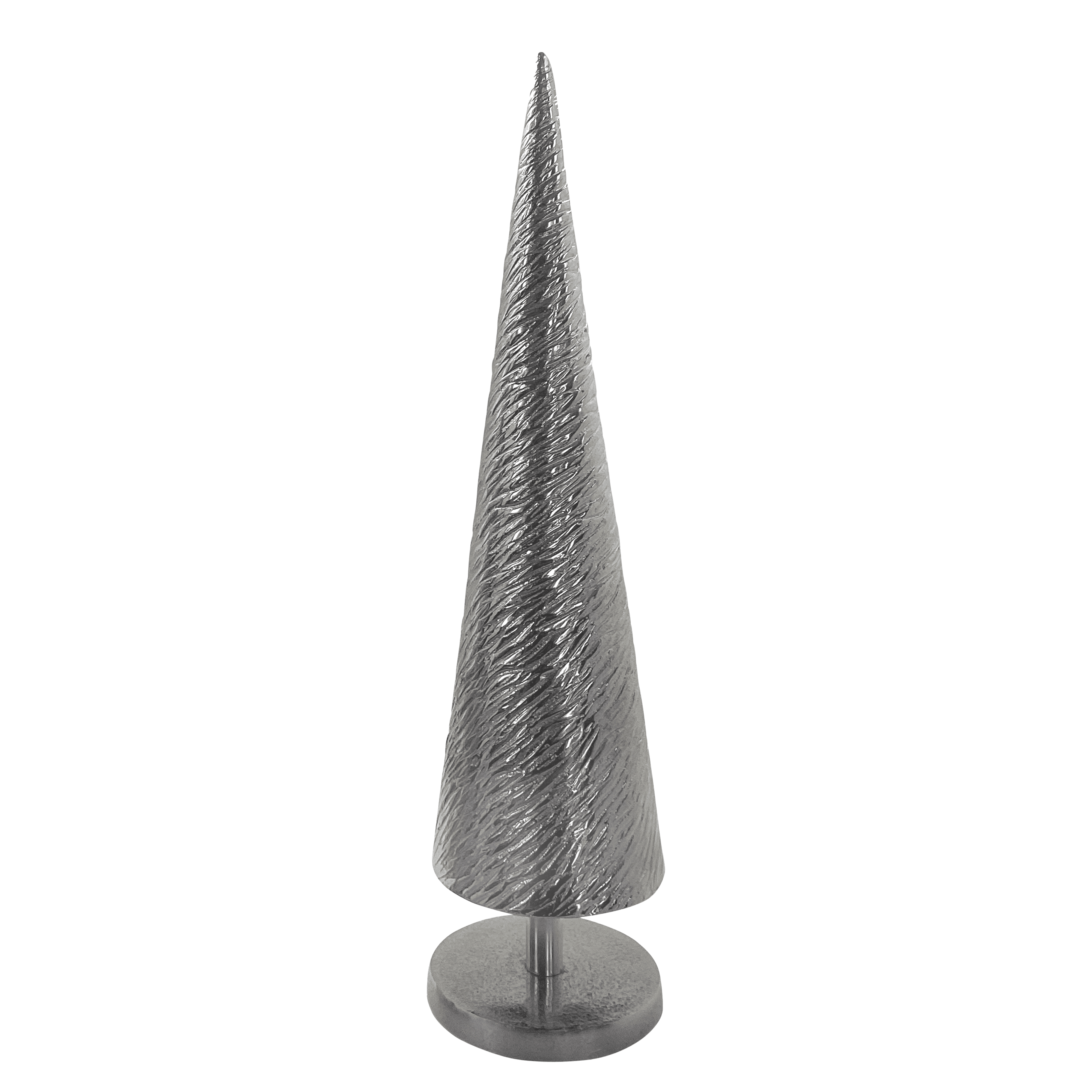 Holly Jolly Deco X-Mas Tree Hammered Medium 12x12x48cm Nickel