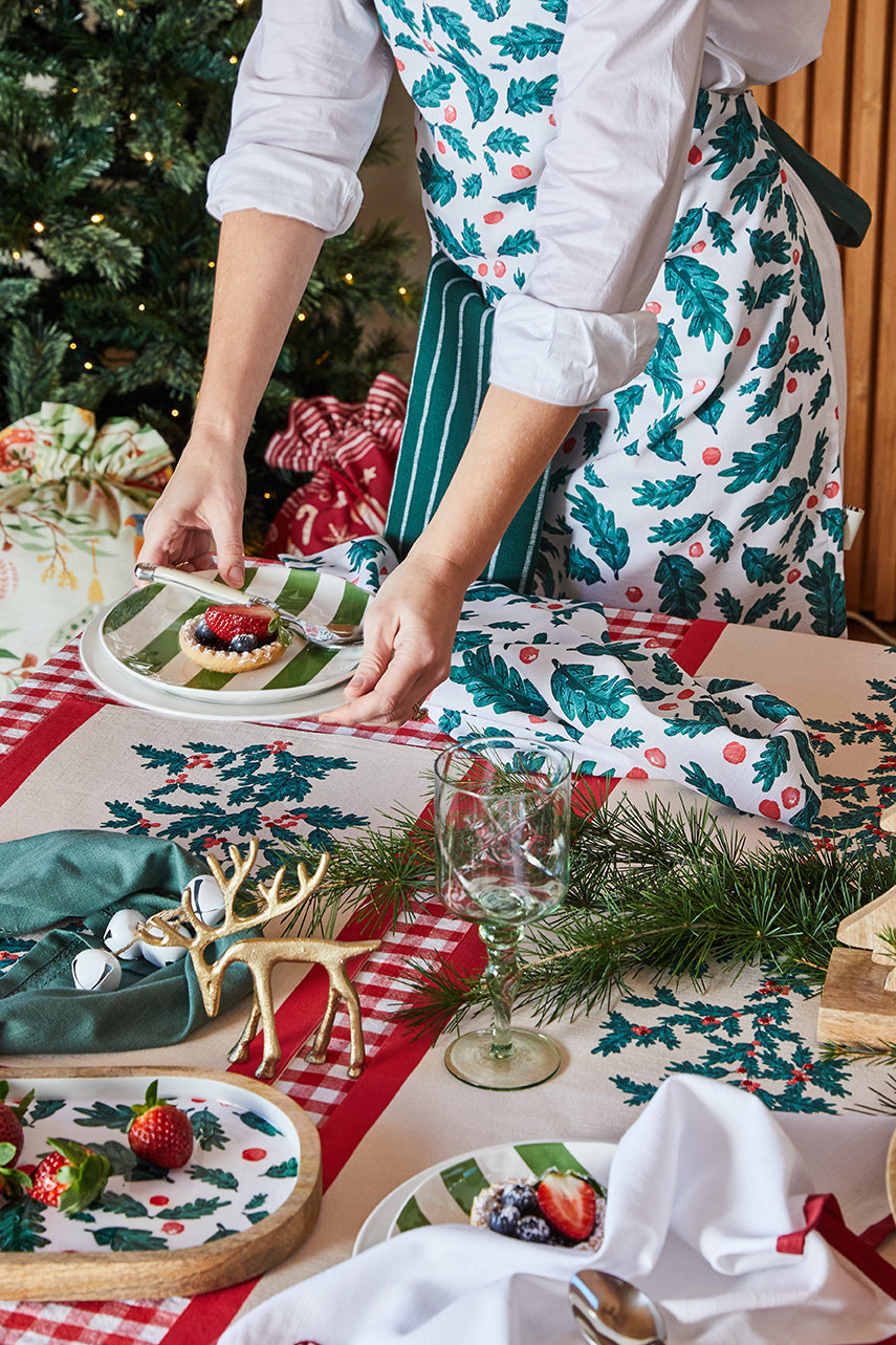 Christmas Foliage Apron 83x68x0.05cm Green Multi