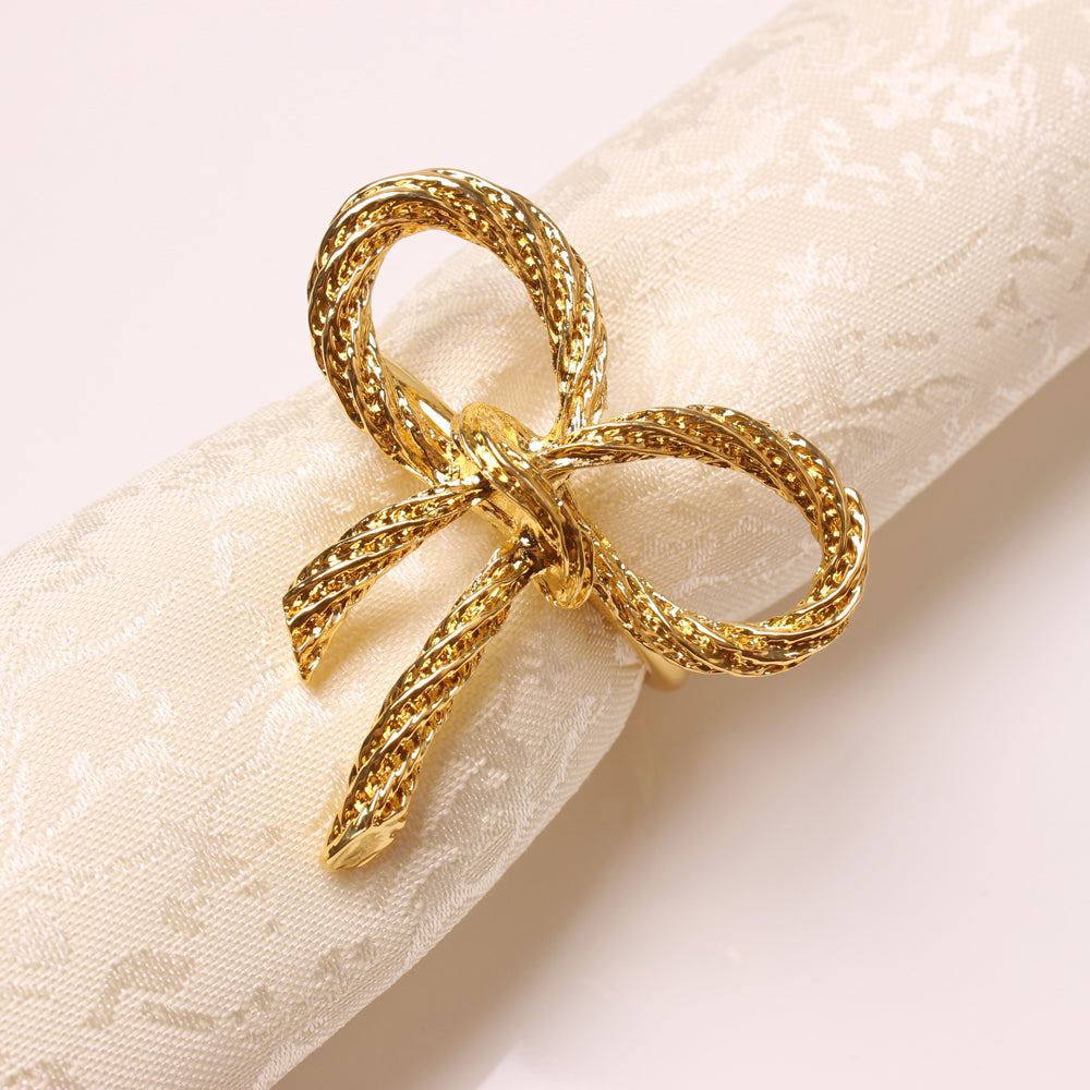 Bow Napkin Ring Set of 4 4.75x4.6x4.8cm Gold