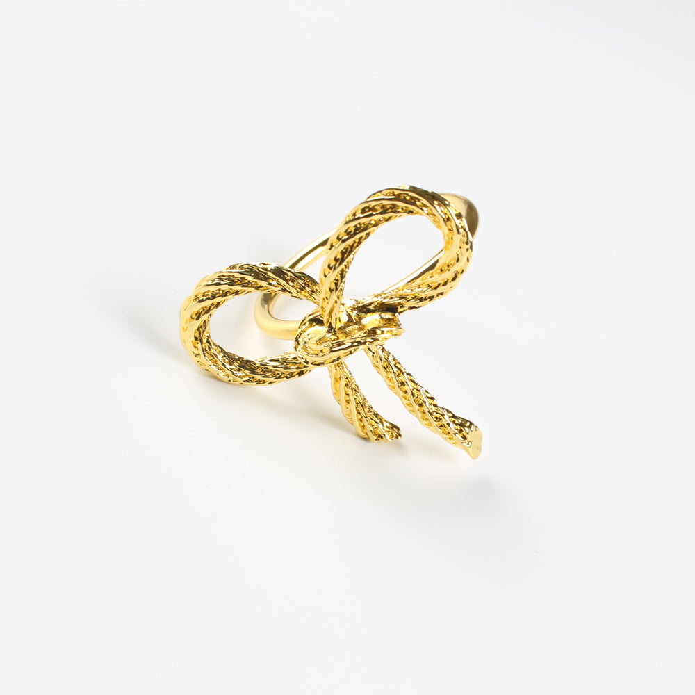 Bow Napkin Ring Set of 4 4.75x4.6x4.8cm Gold