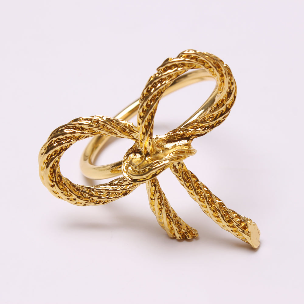 Bow Napkin Ring Set of 4 4.75x4.6x4.8cm Gold