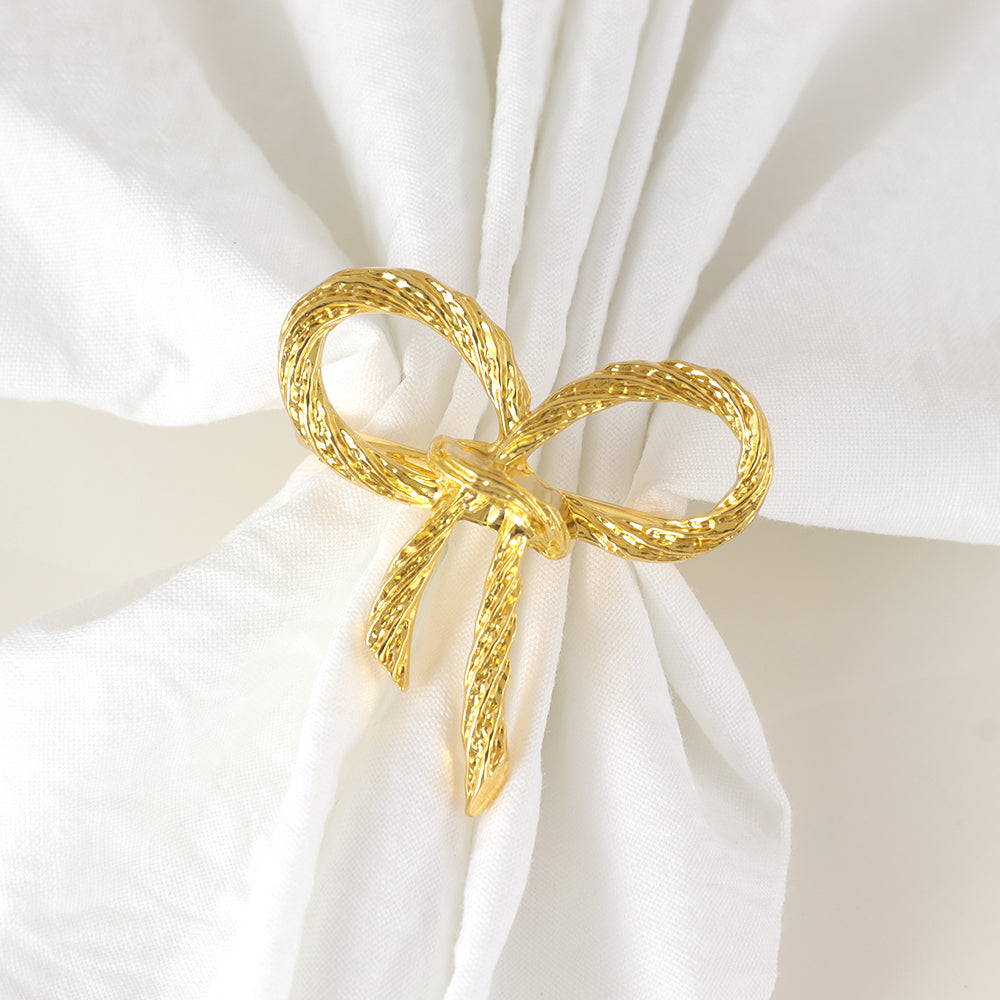 Bow Napkin Ring Set of 4 4.75x4.6x4.8cm Gold