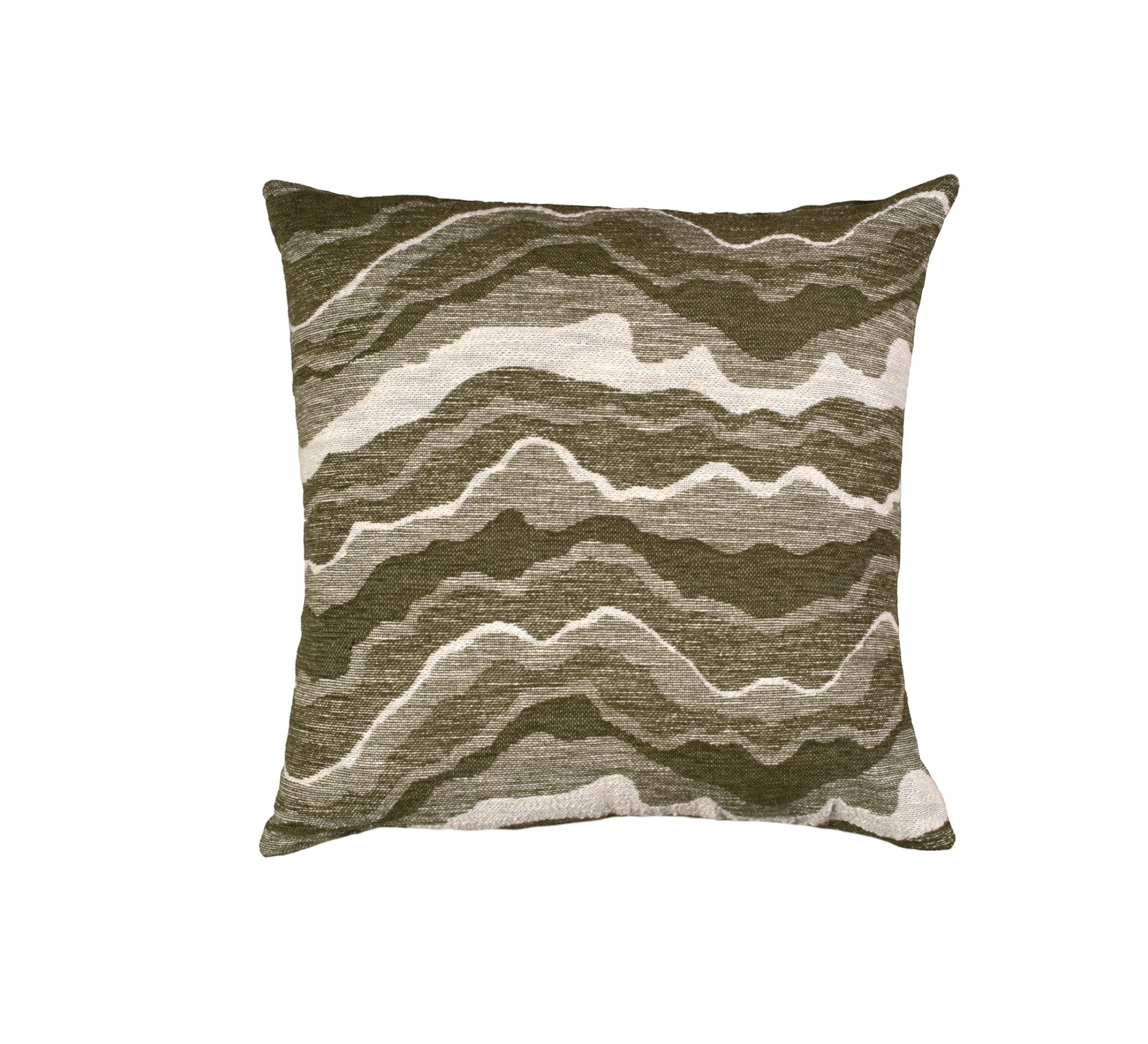 Samara Chenille Linen Blend Woven Cushion 50x50cm Olive