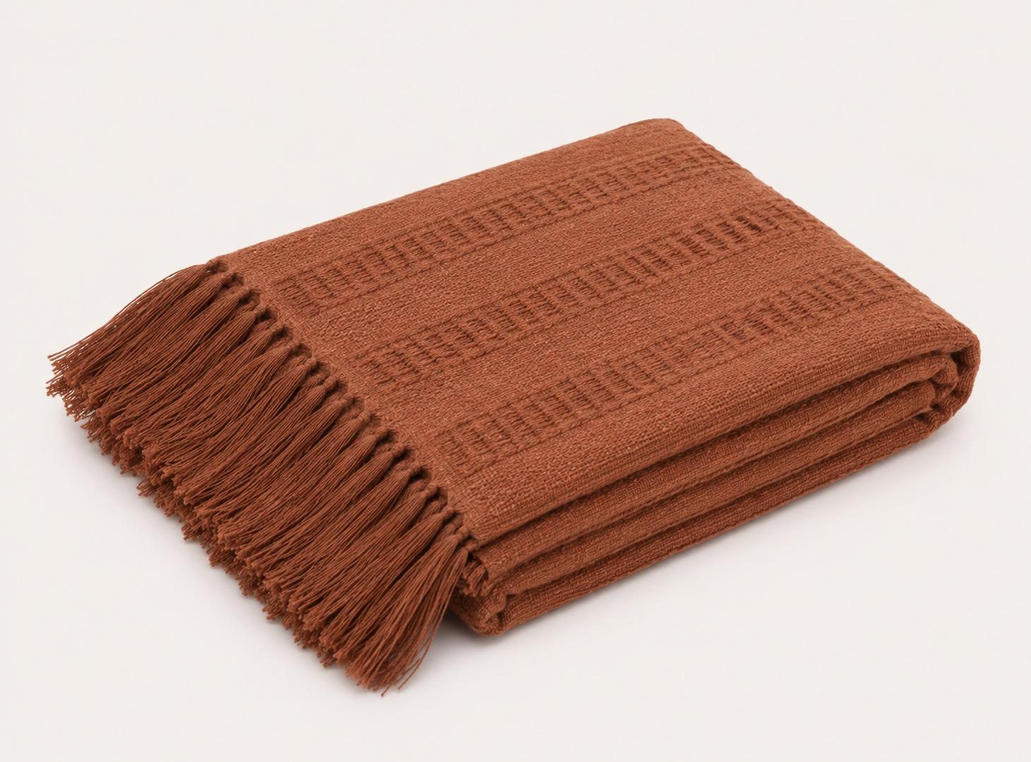 Terra Tassel Throw 130x170cm Rust