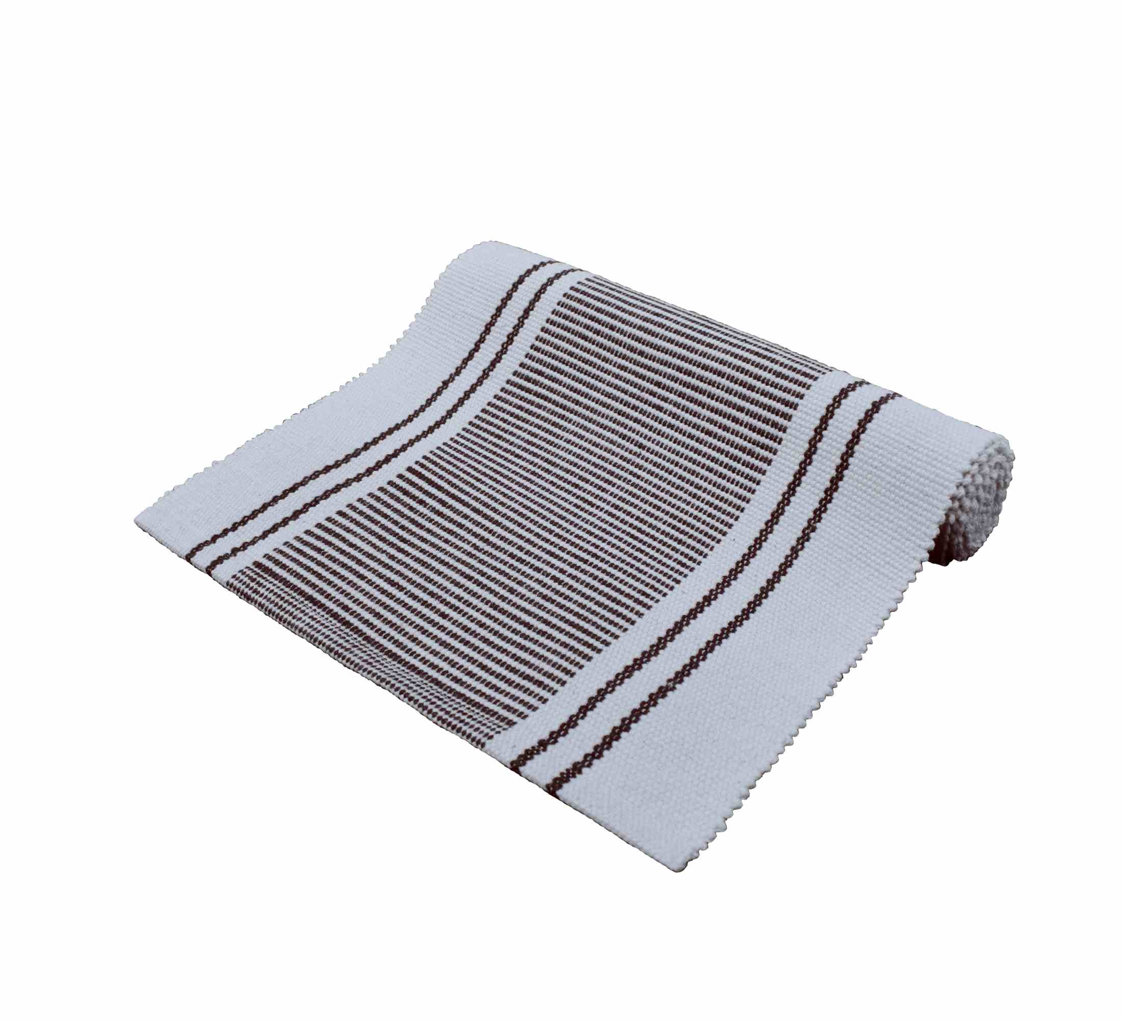 Provence Stripe Runner 37x180cm Chocolate Brown