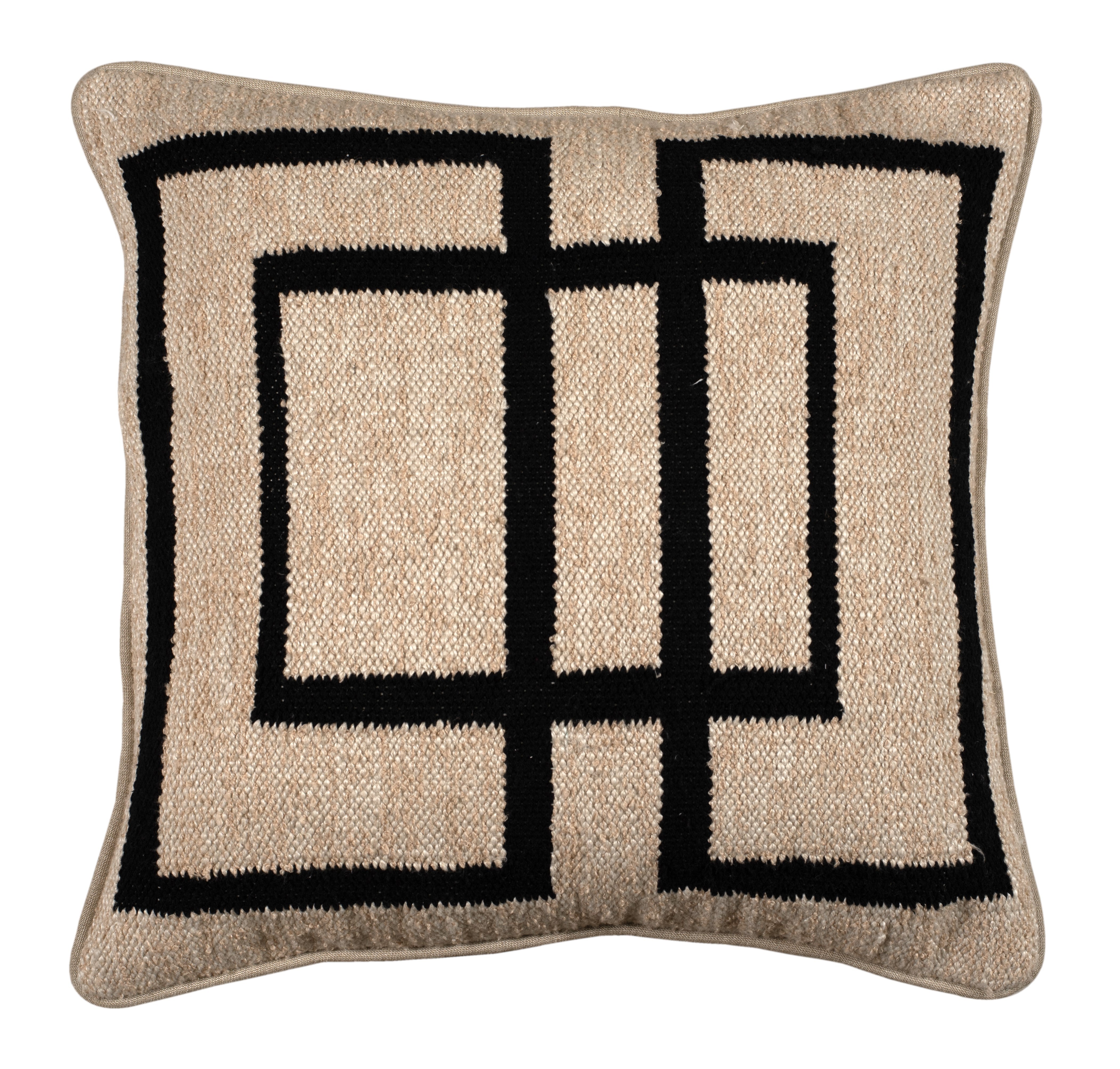 Nola Handwoven Linen Blend Cushion 50x50cm Ivory