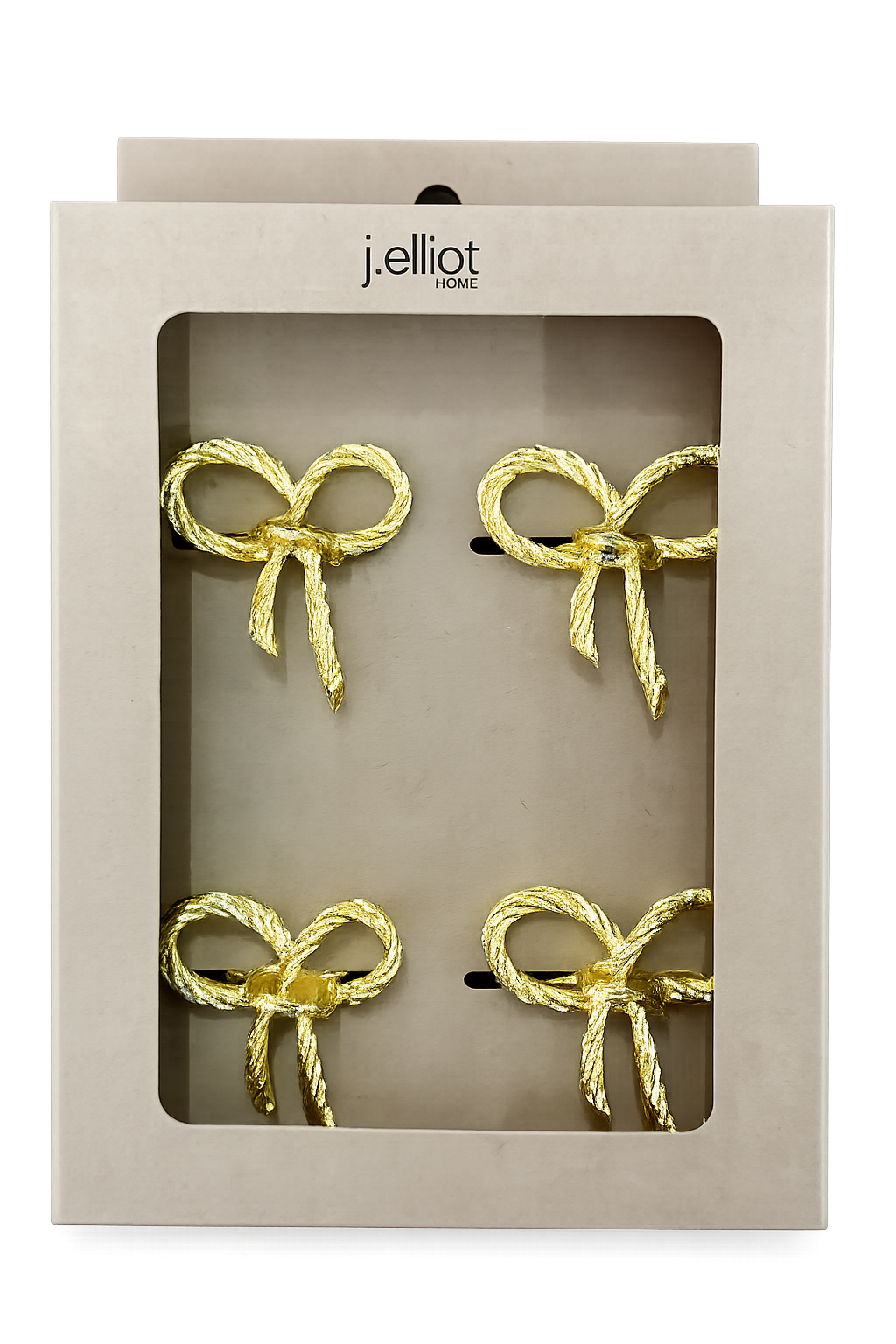Bow Napkin Ring Set of 4 4.75x4.6x4.8cm Gold