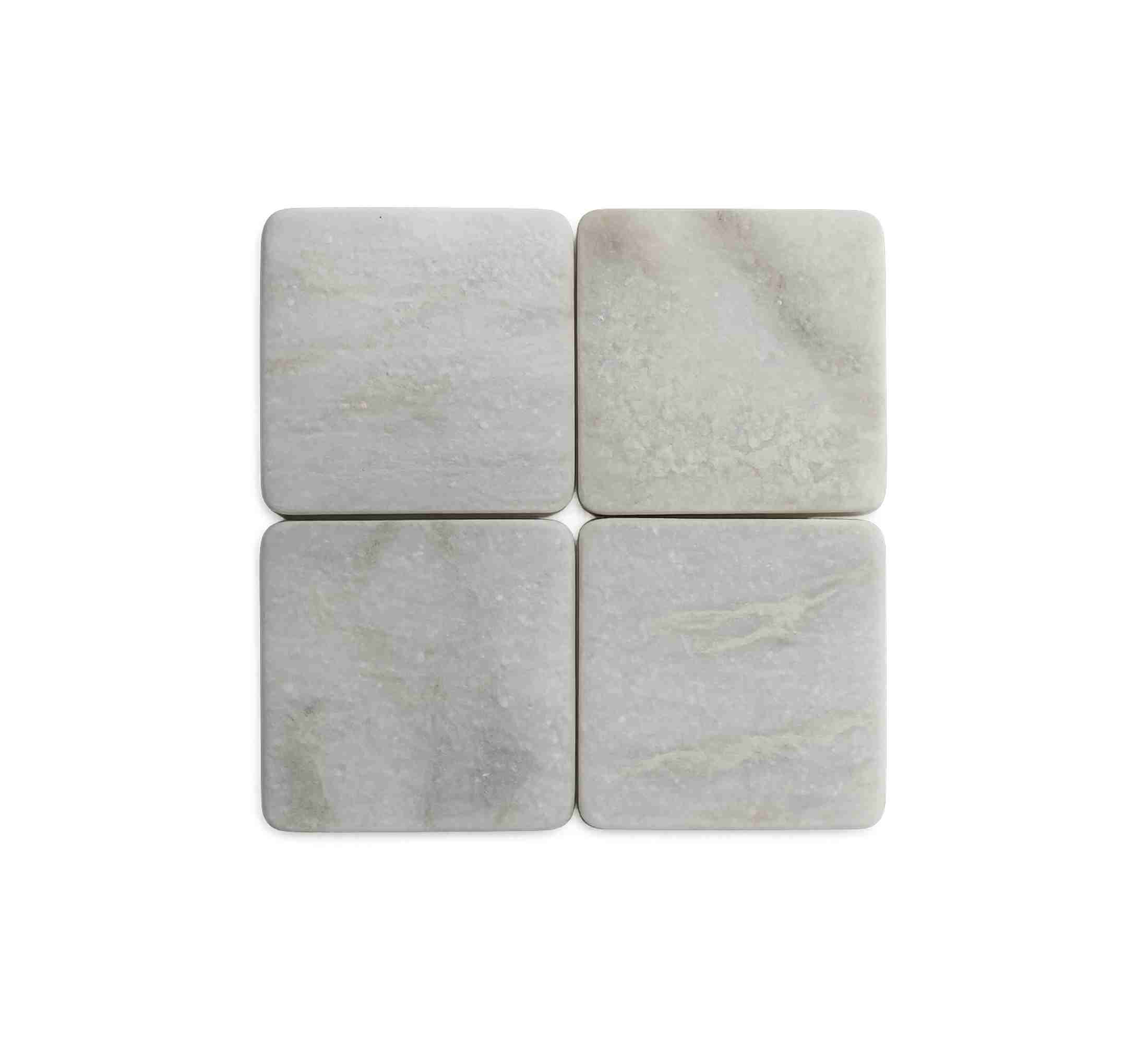 Berna Square Marble Coaster Set of 4 10x10x4.5cm White
