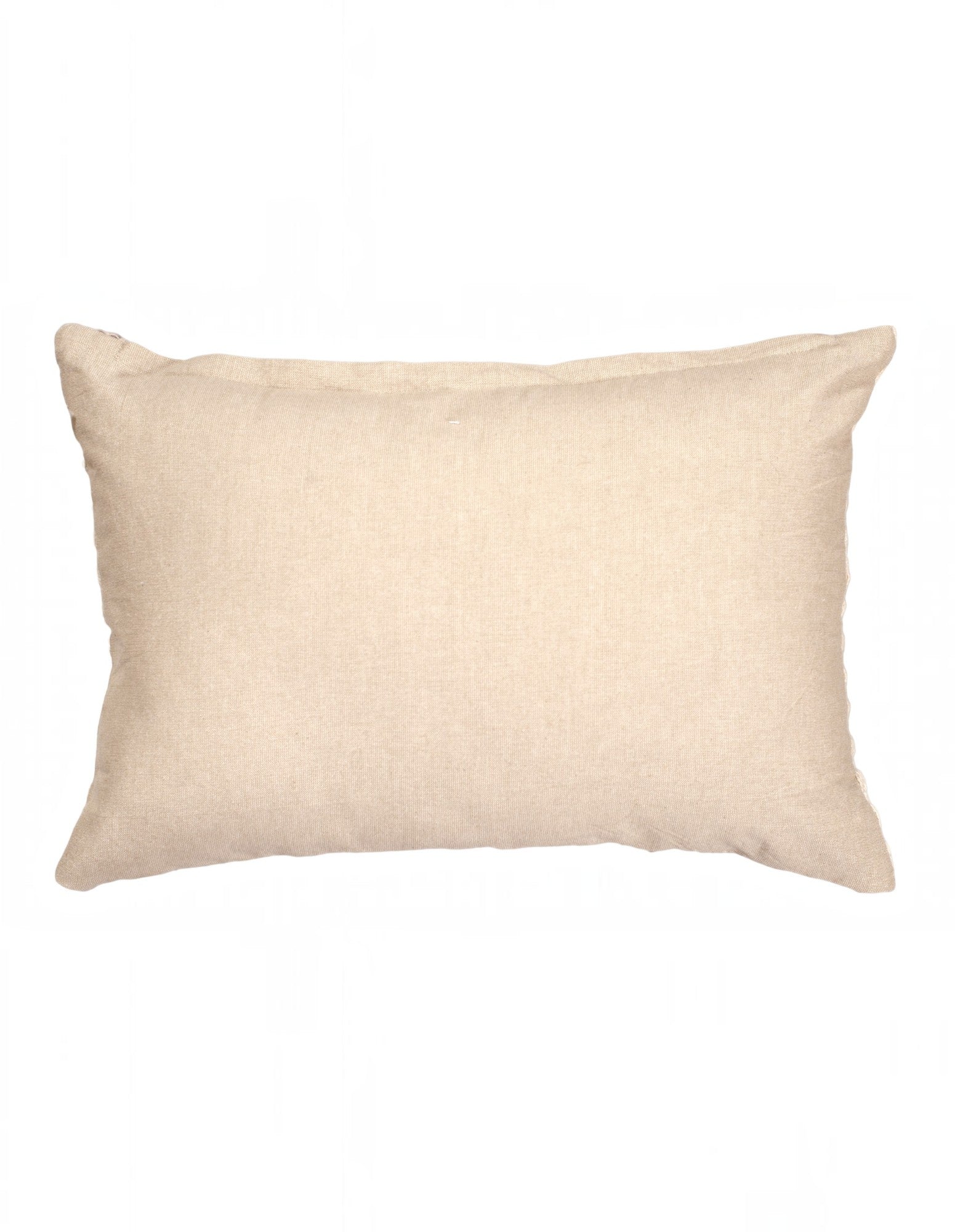 Samara Chenille Linen Blend Woven Cushion 35x55cm Beige