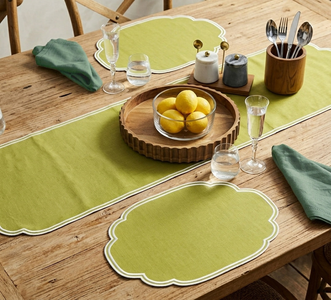 Gelato Scalloped Placemat Set of 4 33x48cm Pistachio Green