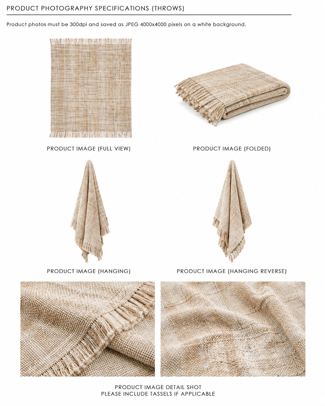 Sahara Textured Throw 130x170cm Warm Beige