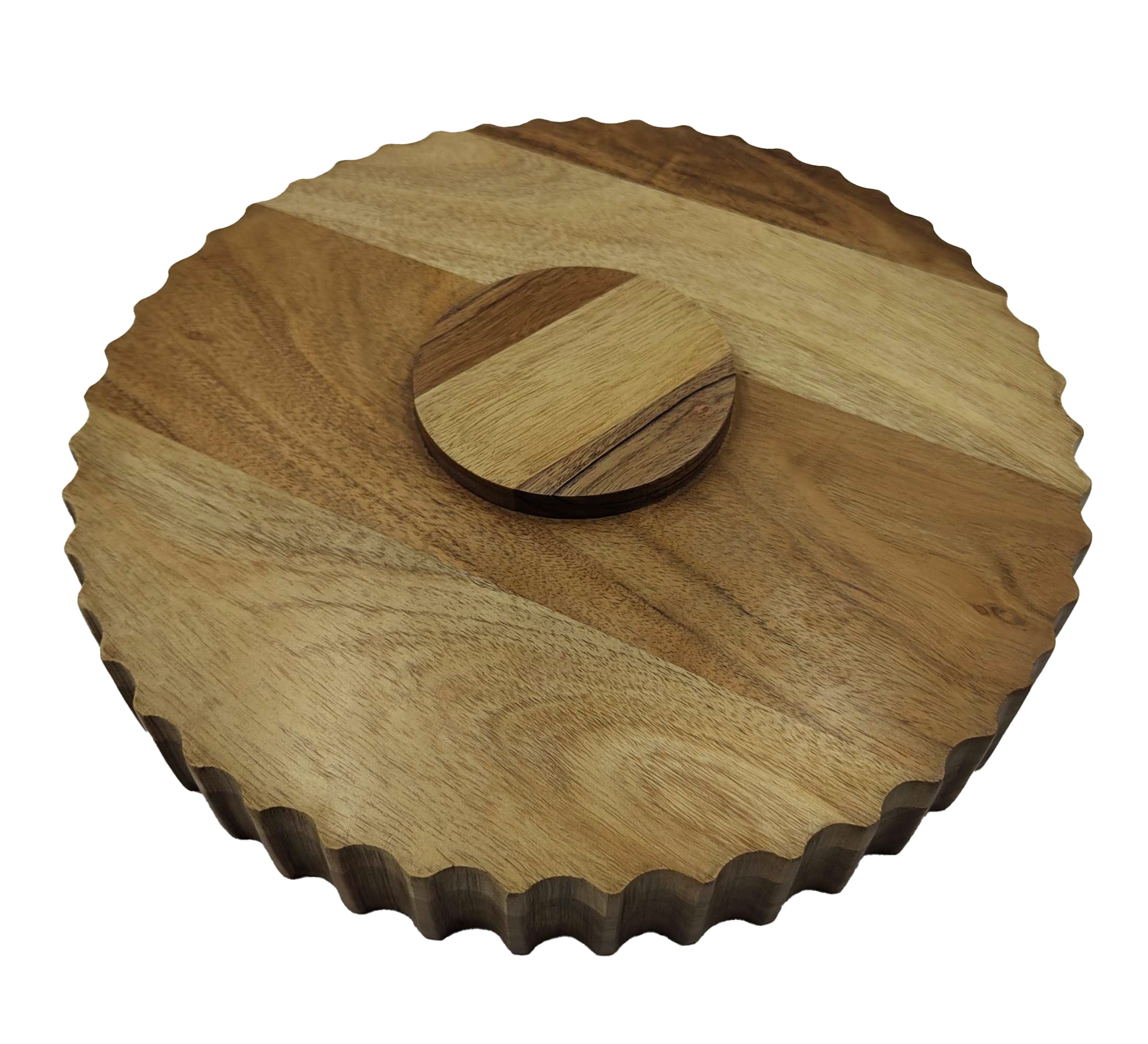 Ravello Fluted Round Curved Tray 30x30x5cm Natural Brown
