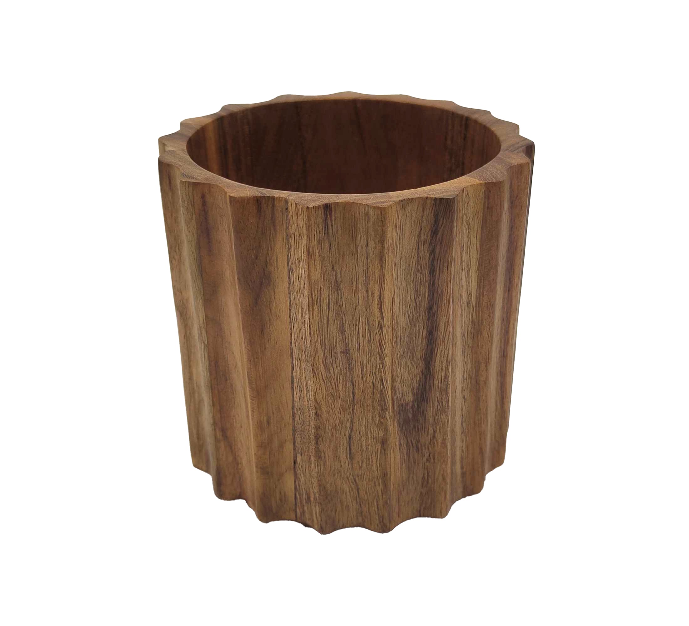 Ravello Fluted Utensil Holder Small 12x12x12cm Natural Brown