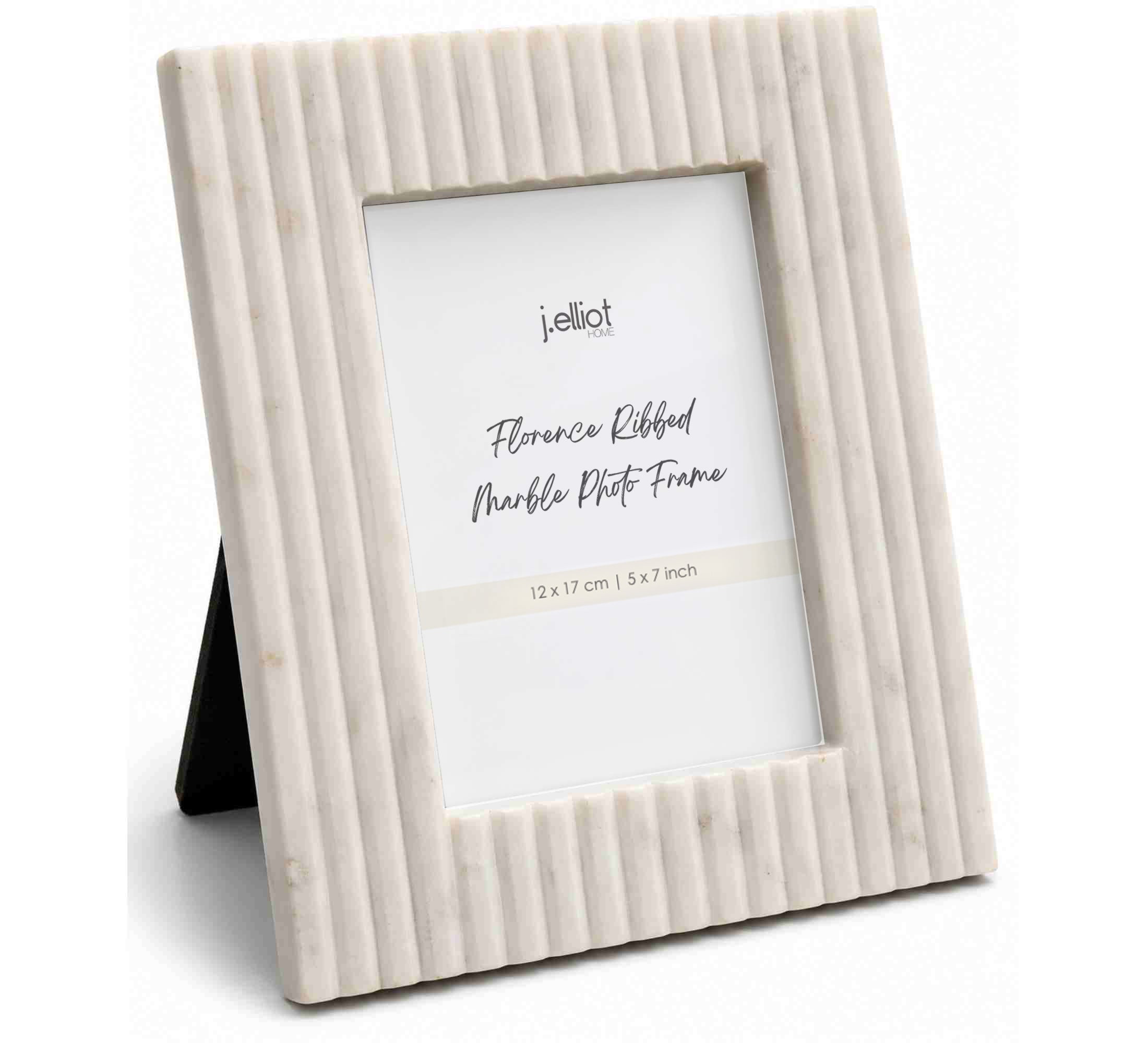 Florence Ribbed Marble Photo Frame 12x17cm White