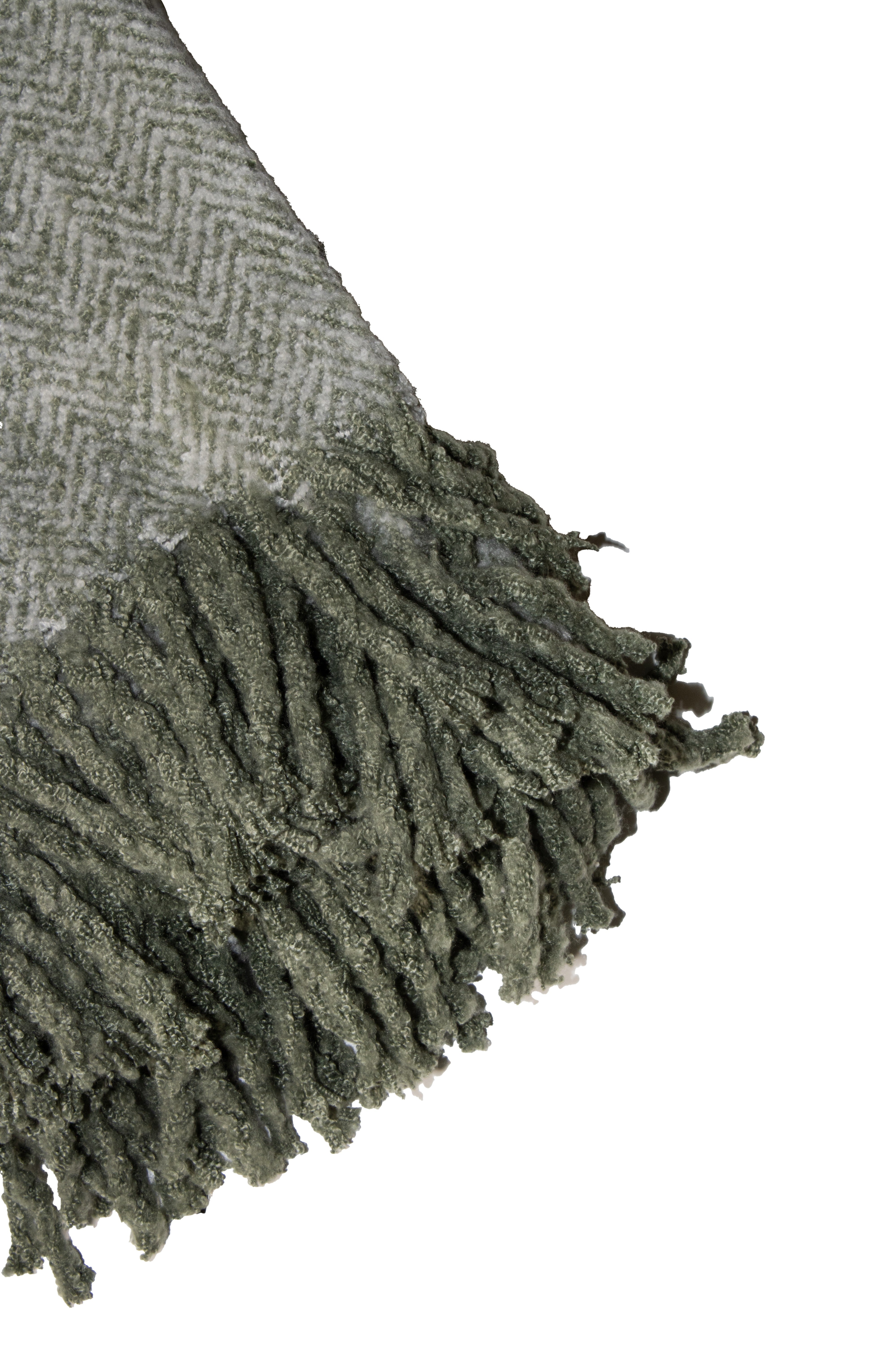 Alba Faux Mohair Throw 130x170cm Sage Green