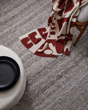 Load image into Gallery viewer, Abstract Knitted Throw 130x170cm Brick & Cream