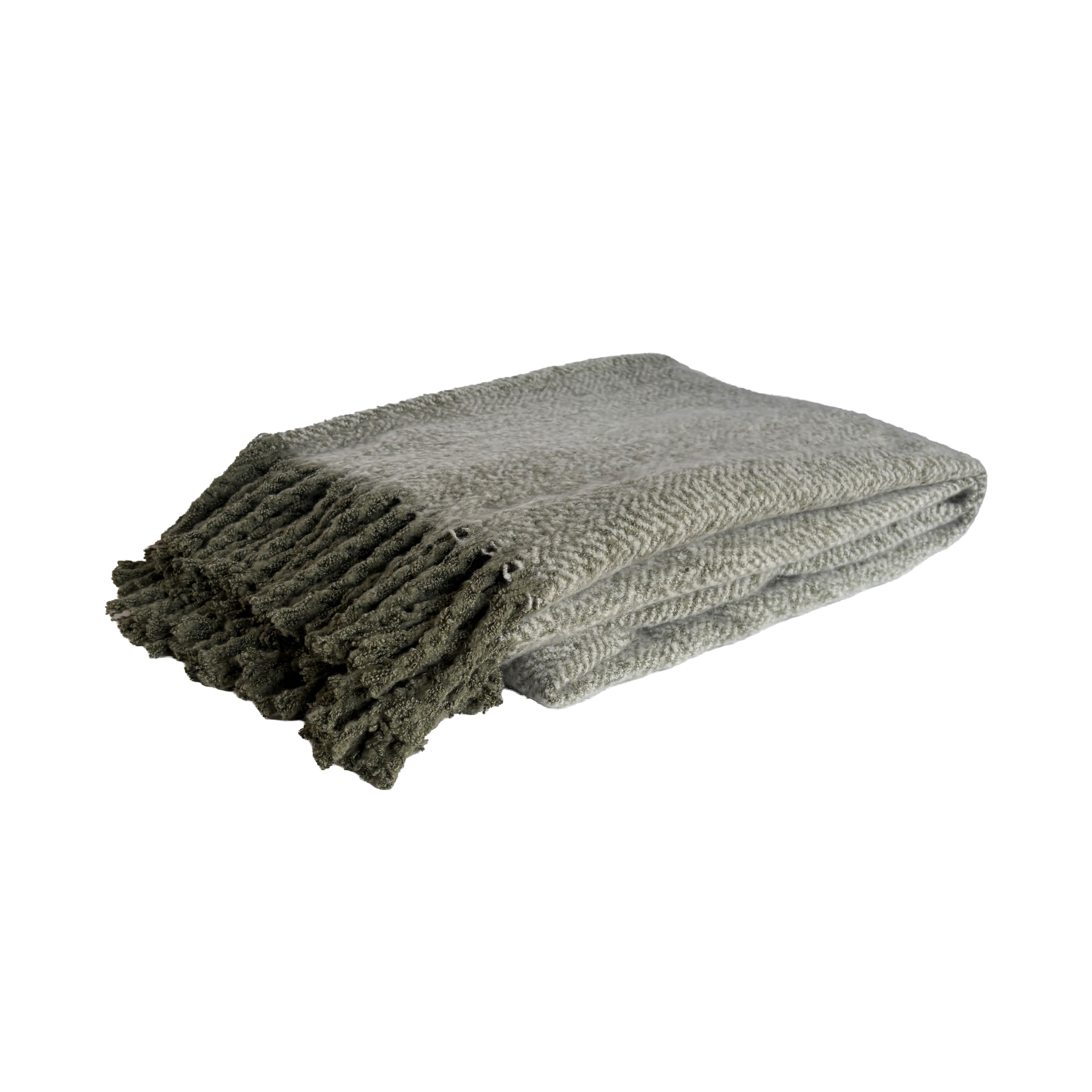 Alba Faux Mohair Throw 130x170cm Sage Green