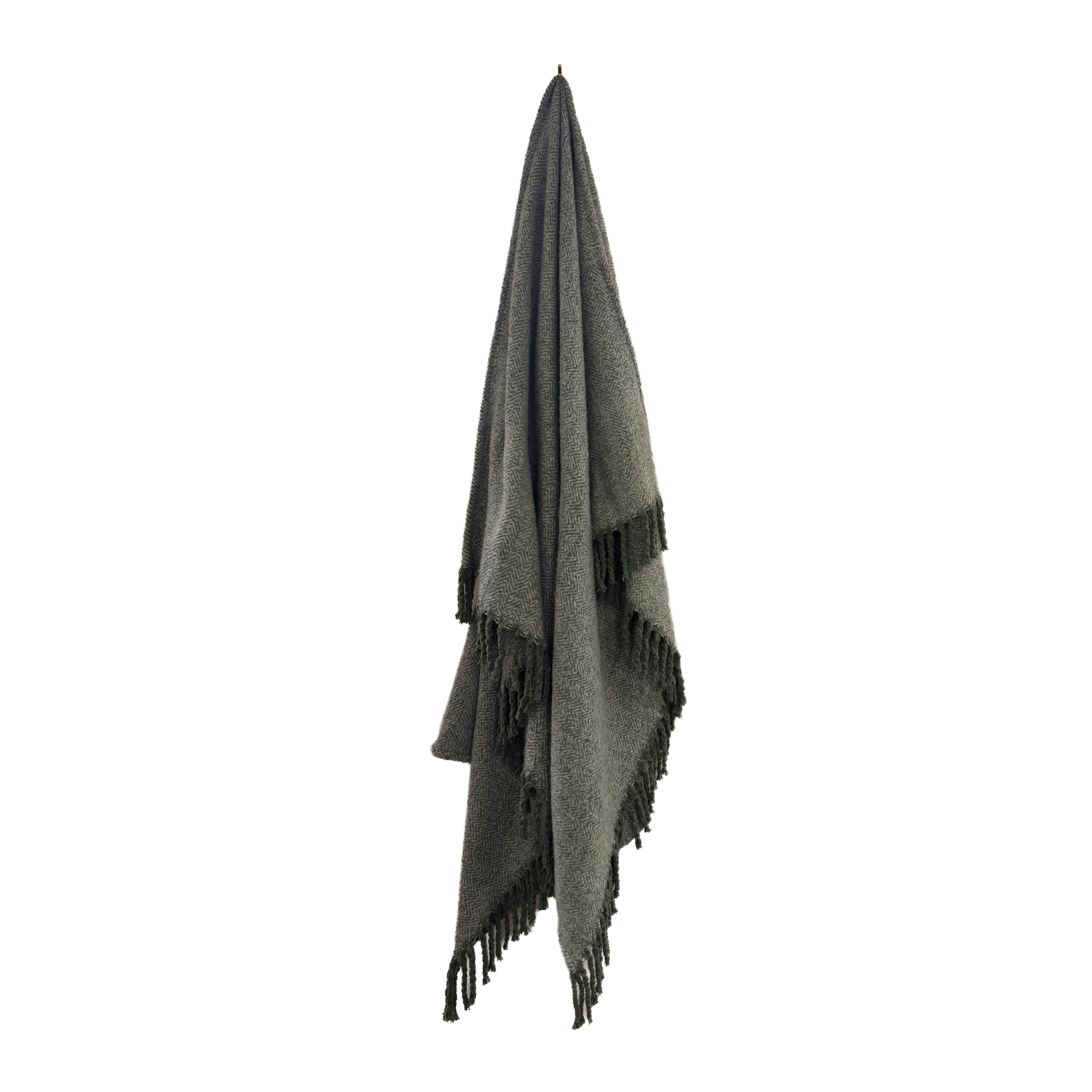 Alba Faux Mohair Throw 130x170cm Sage Green