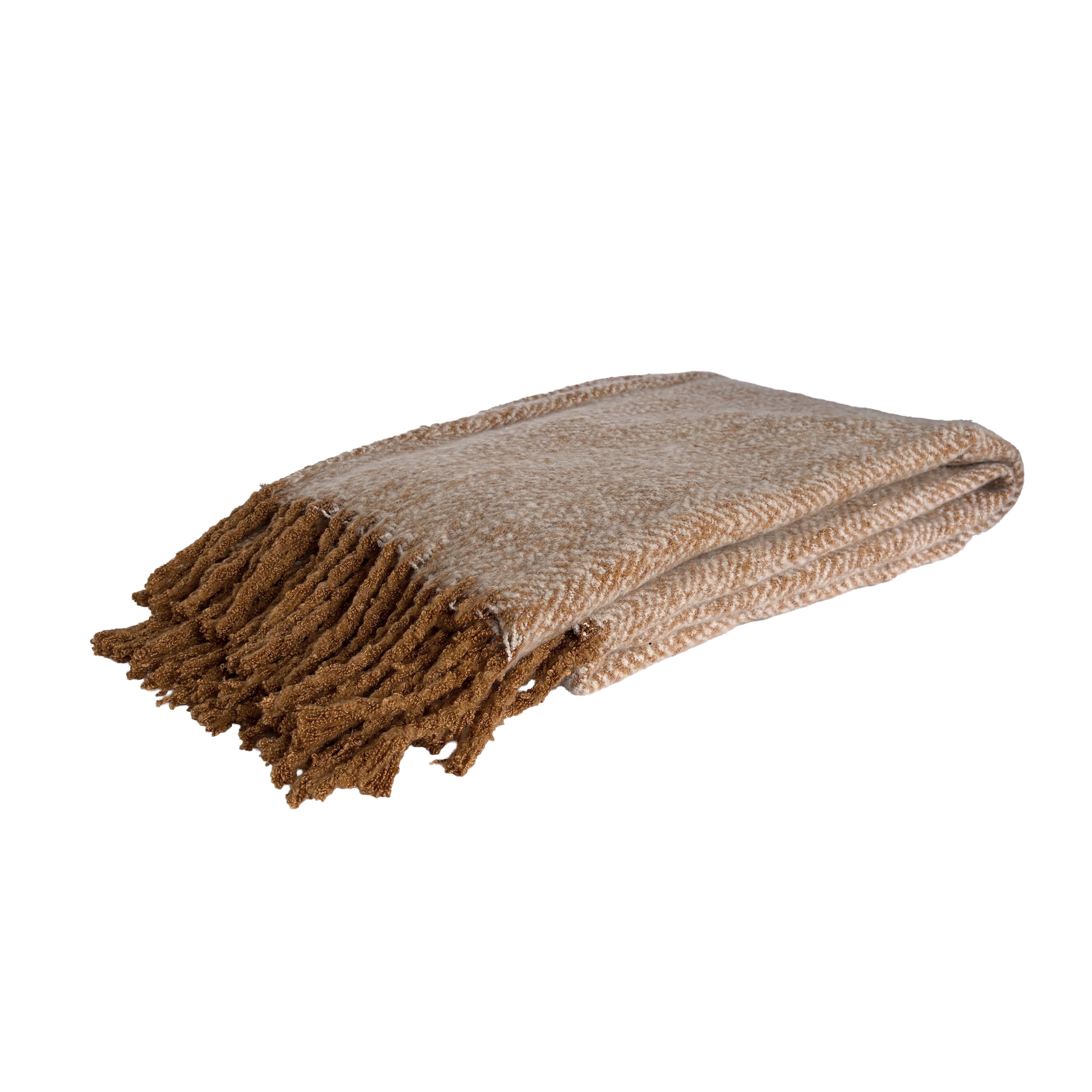 Alba Faux Mohair Throw 130x170cm Toffee