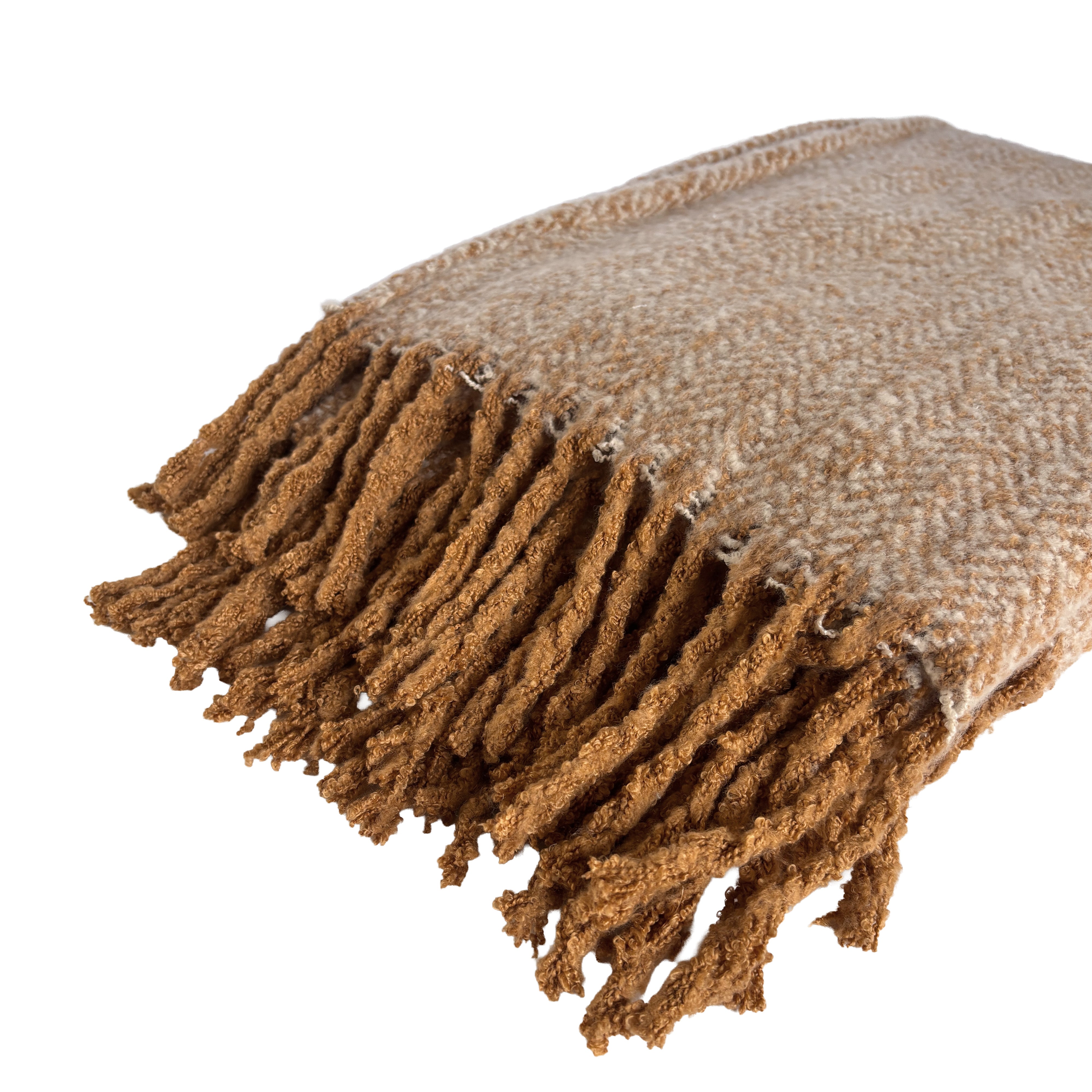 Alba Faux Mohair Throw 130x170cm Toffee