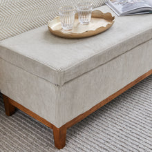 Load image into Gallery viewer, Albert Storage Ottoman 132x45x42cm Grey Beige