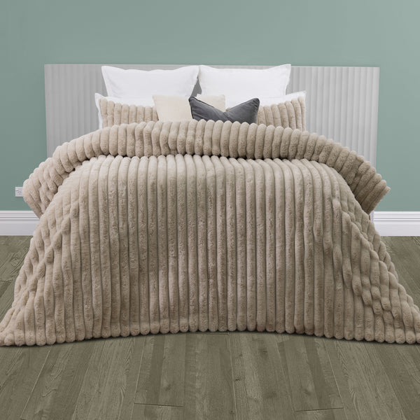 Arna 3 Pc Comforter King 255x240cm+ 2 Pillow Cases 48x73cm Natural