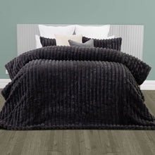 Load image into Gallery viewer, Arna 3 Pc Comforter Queen 240x240cm + 2 Pillow Cases 48x73cm Charcoal
