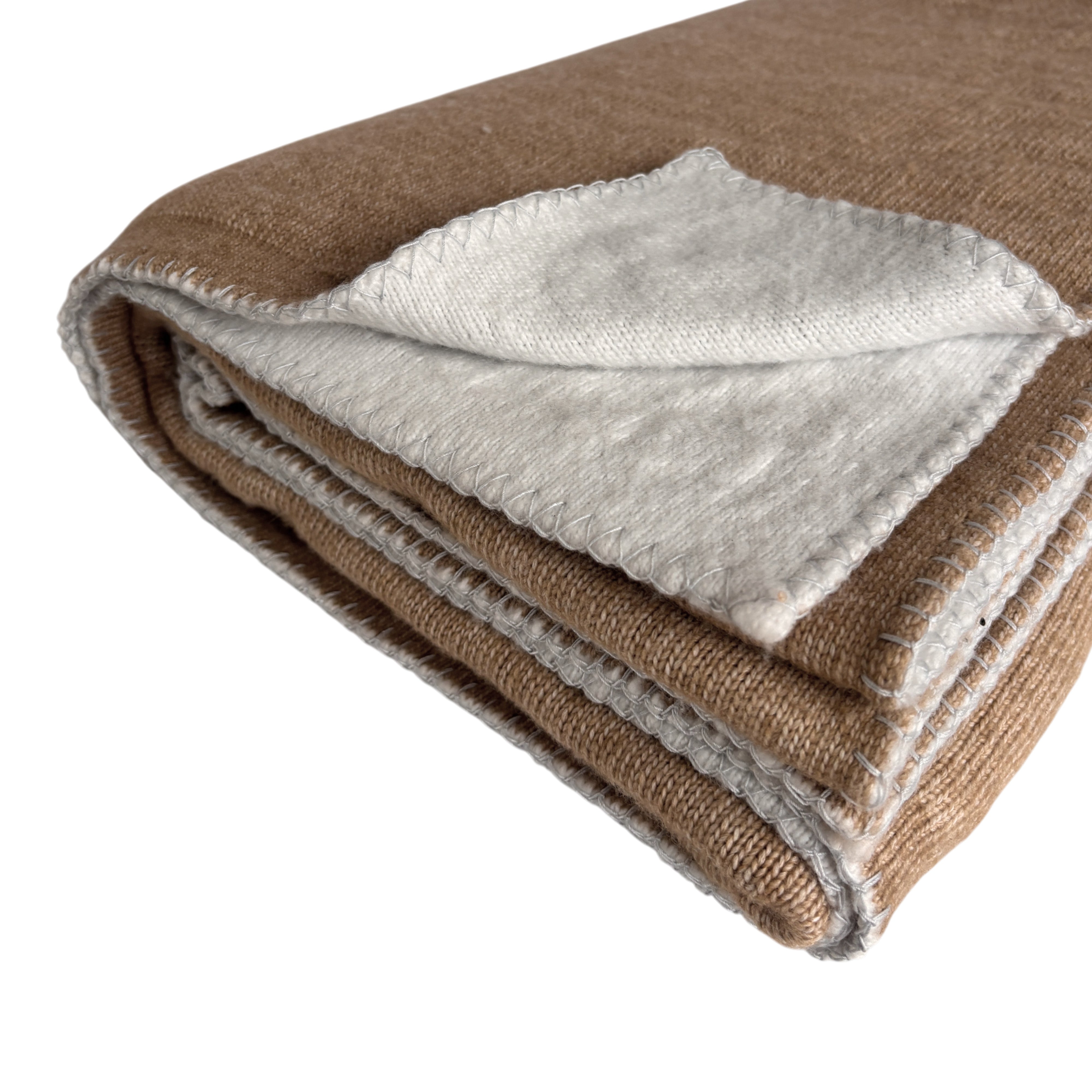Atelier Blanket Throw 130x180cm Brown & White