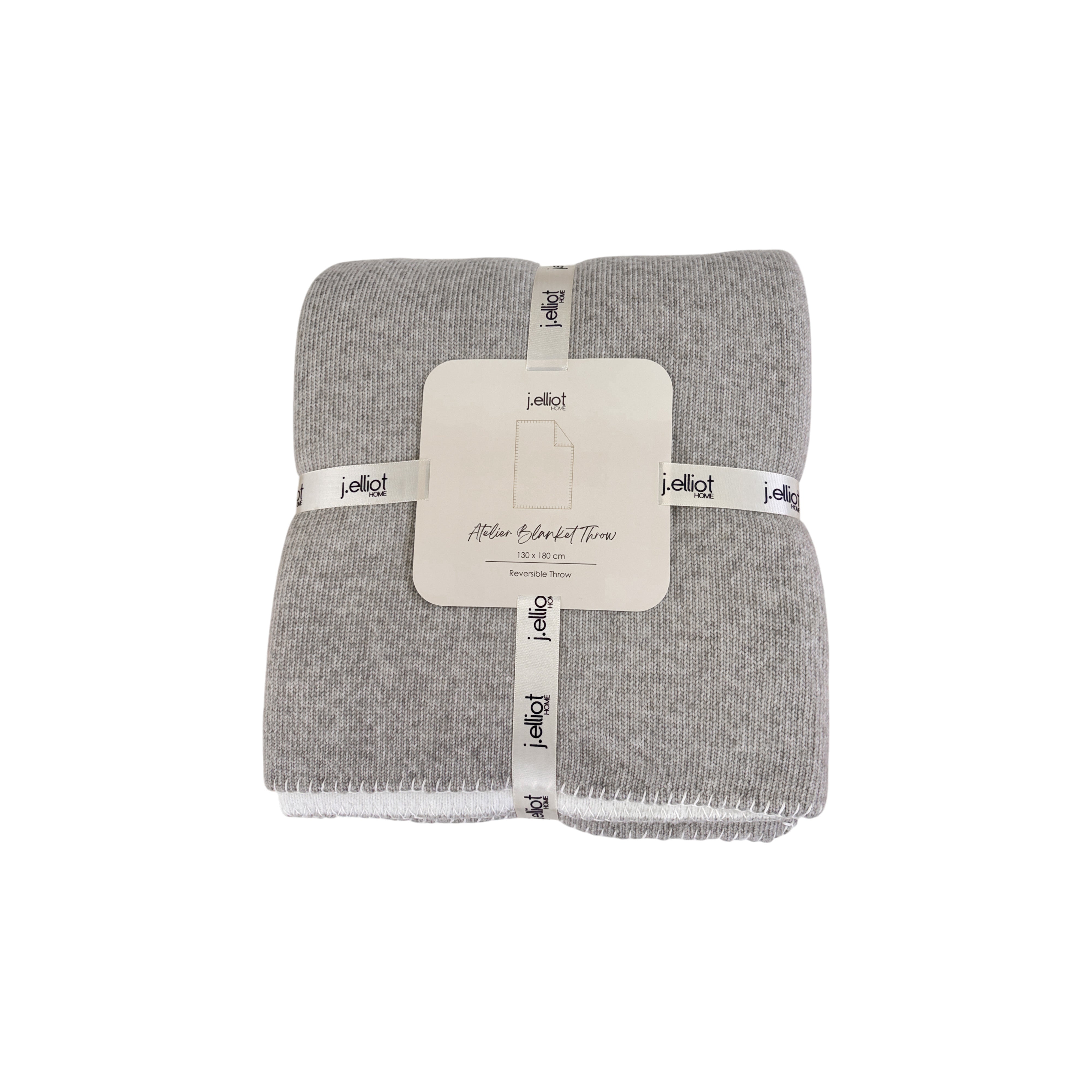 Atelier Blanket Throw 130x180cm Grey & White