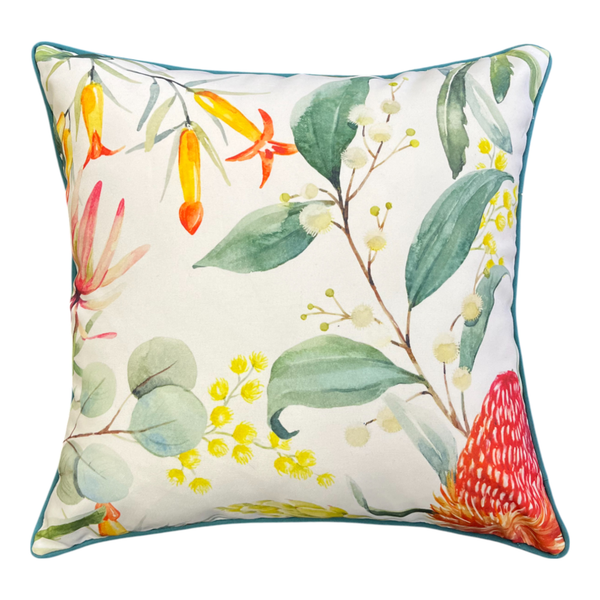 Banksia Outdoor Cushion 50x50x12cm Green & Orange Multi; ETA Early February