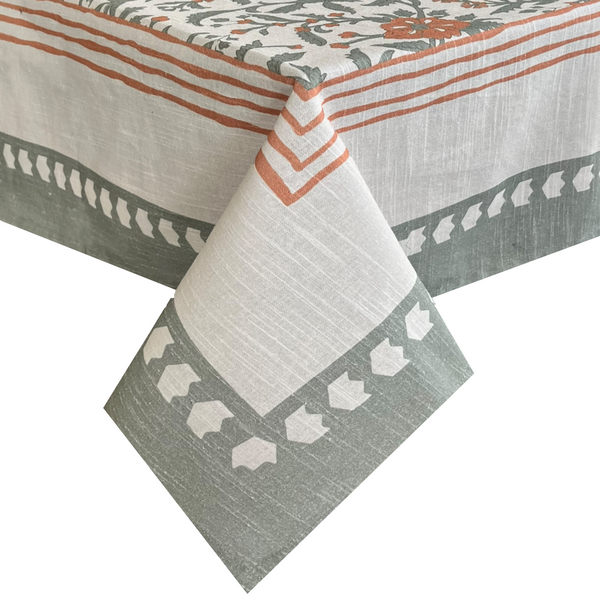 Basra Printed Tablecloth 150x270x0.5cm Muted Sage