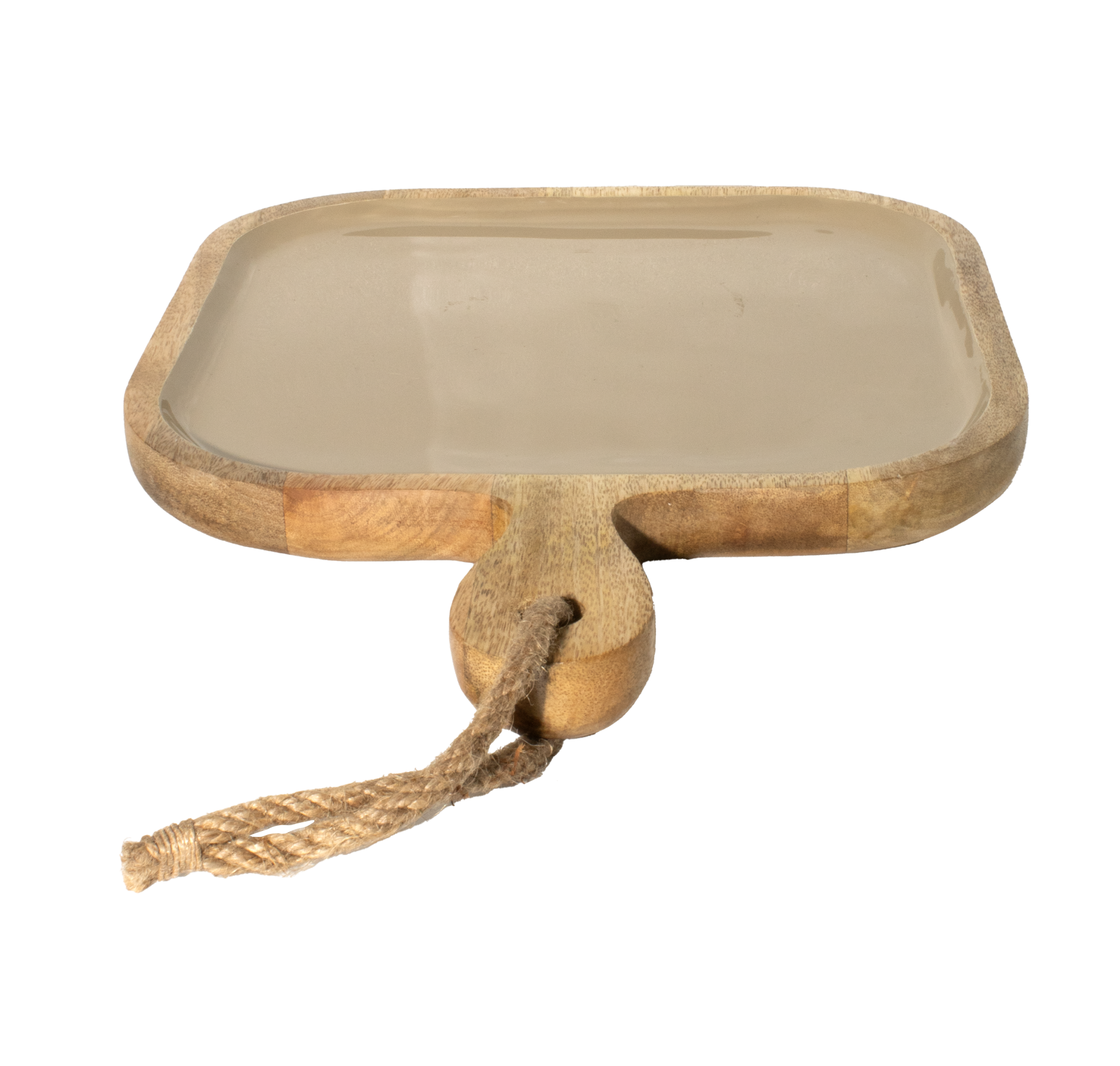 Corinne Square Tray with Handle 26x26x2.5cm Light Taupe