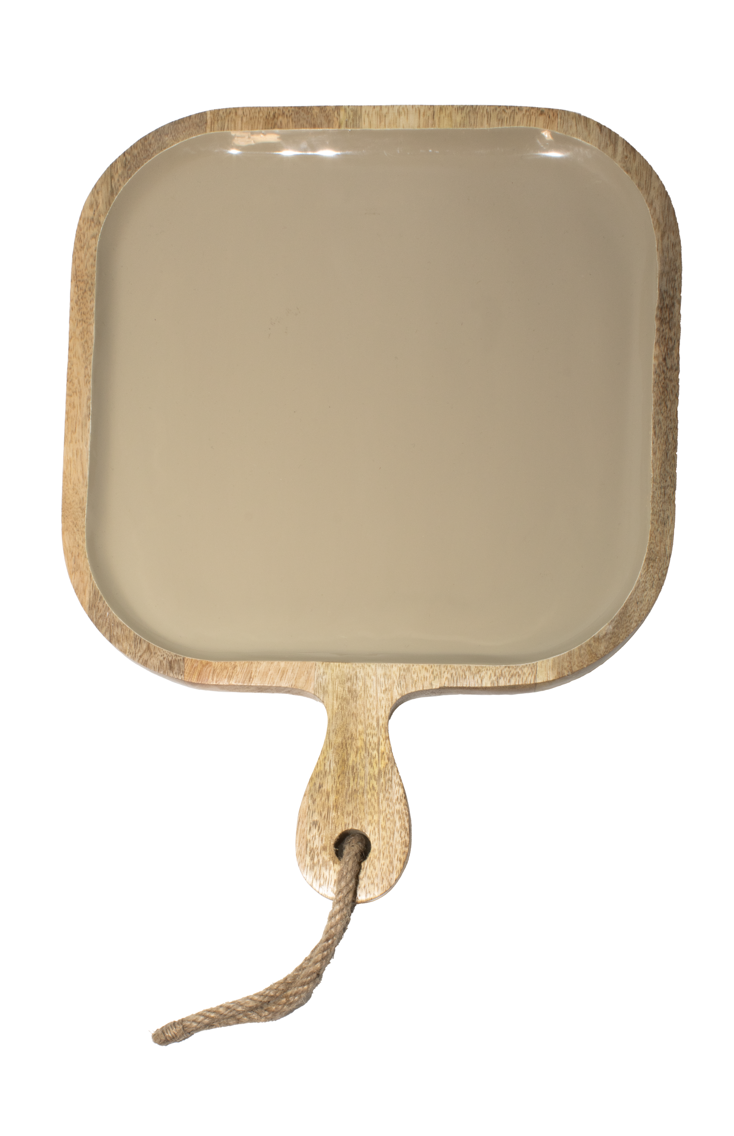 Corinne Square Tray with Handle 26x26x2.5cm Light Taupe