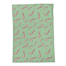 Load image into Gallery viewer, Candy Cane Tea Towel 2pk 50x70x1.5cm Mint & White Multi