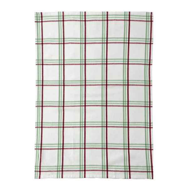 Candy Cane Tea Towel 2pk 50x70x1.5cm Mint & White Multi