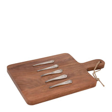 Load image into Gallery viewer, Ched Cheese Board & Marker Set 38x23x2cm Natural & Silver