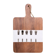 Load image into Gallery viewer, Ched Cheese Board & Marker Set 38x23x2cm Natural & Silver