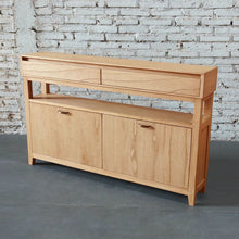 Load image into Gallery viewer, Clark Shoe Rack with Double Drawer Oak
