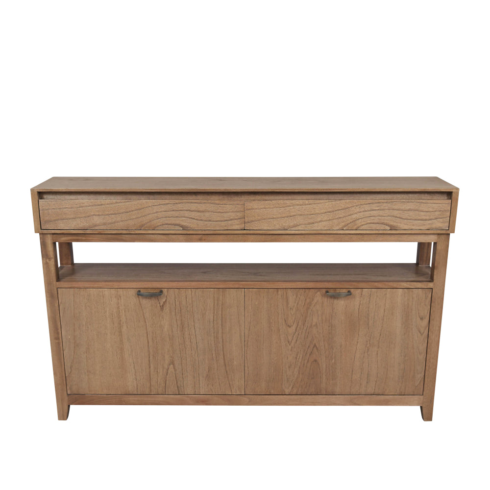 Clark Shoe Rack with Double Drawer Walnut