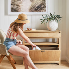 Load image into Gallery viewer, Clark Shoe Rack with Drawer Oak