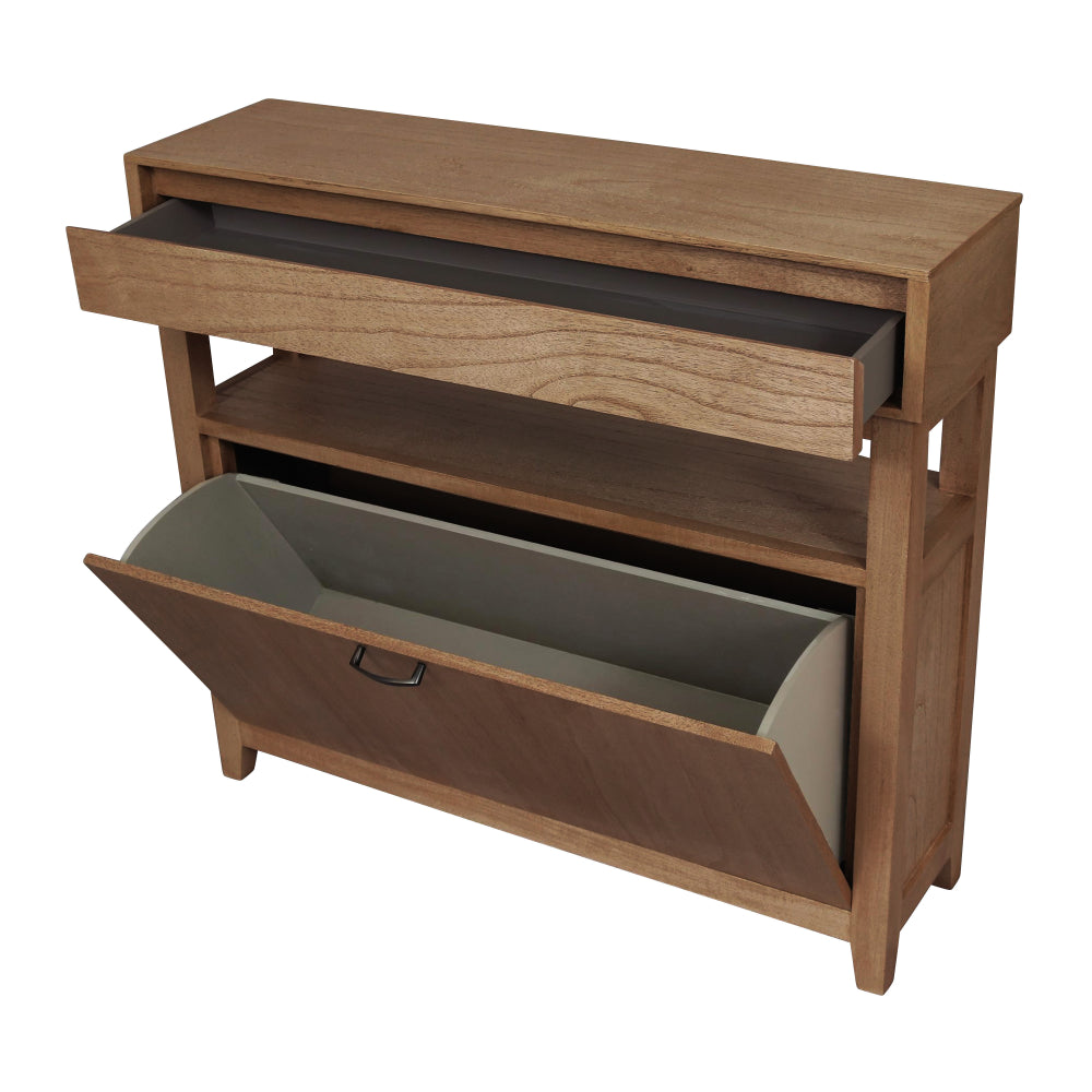 Clark Shoe Rack with Drawer Walnut