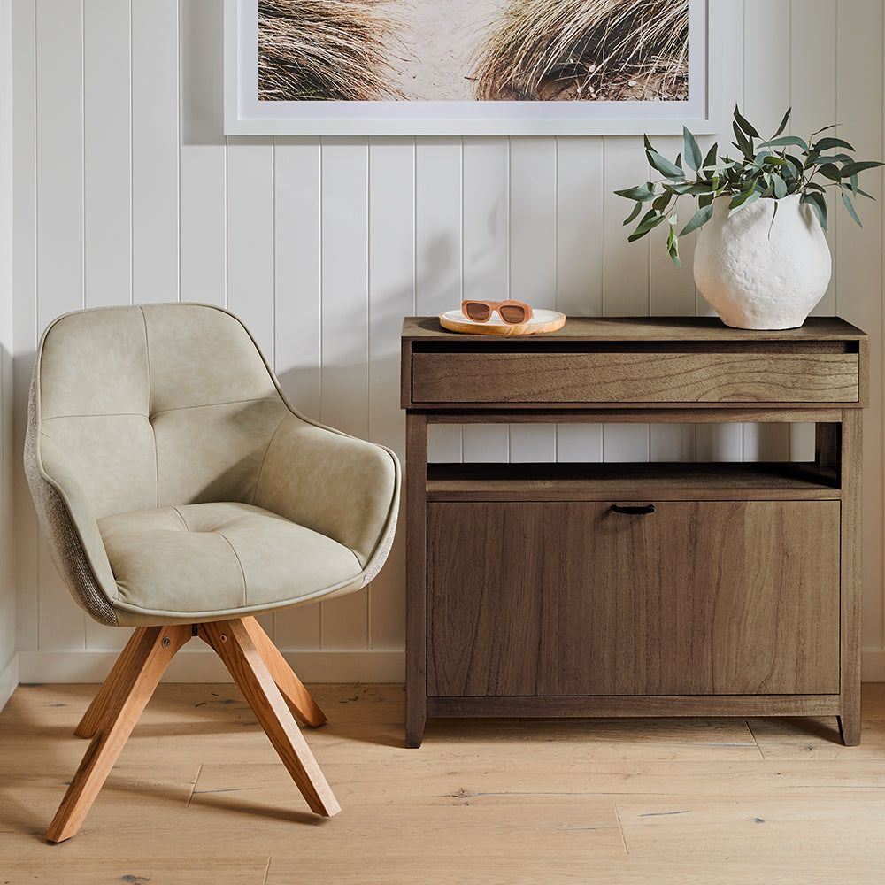 Clark Shoe Rack with Drawer Walnut
