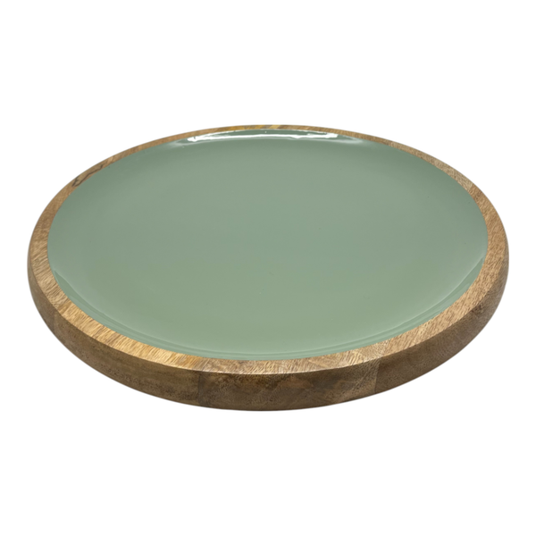 Corinne Circular Tray 35x35x3cm Green & Natural
