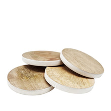 Load image into Gallery viewer, Corinne Coasters 4pk 10x10x1cm White & Natural