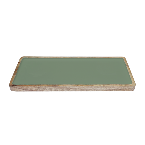 Corinne Rectangle Tray Small 40x18x2.5cm Green & Natural; ETA Early January