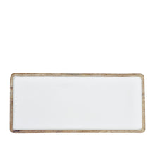 Load image into Gallery viewer, Corinne Rectangle Tray Small 40x18x2.5cm White & Natural; ETA Early January