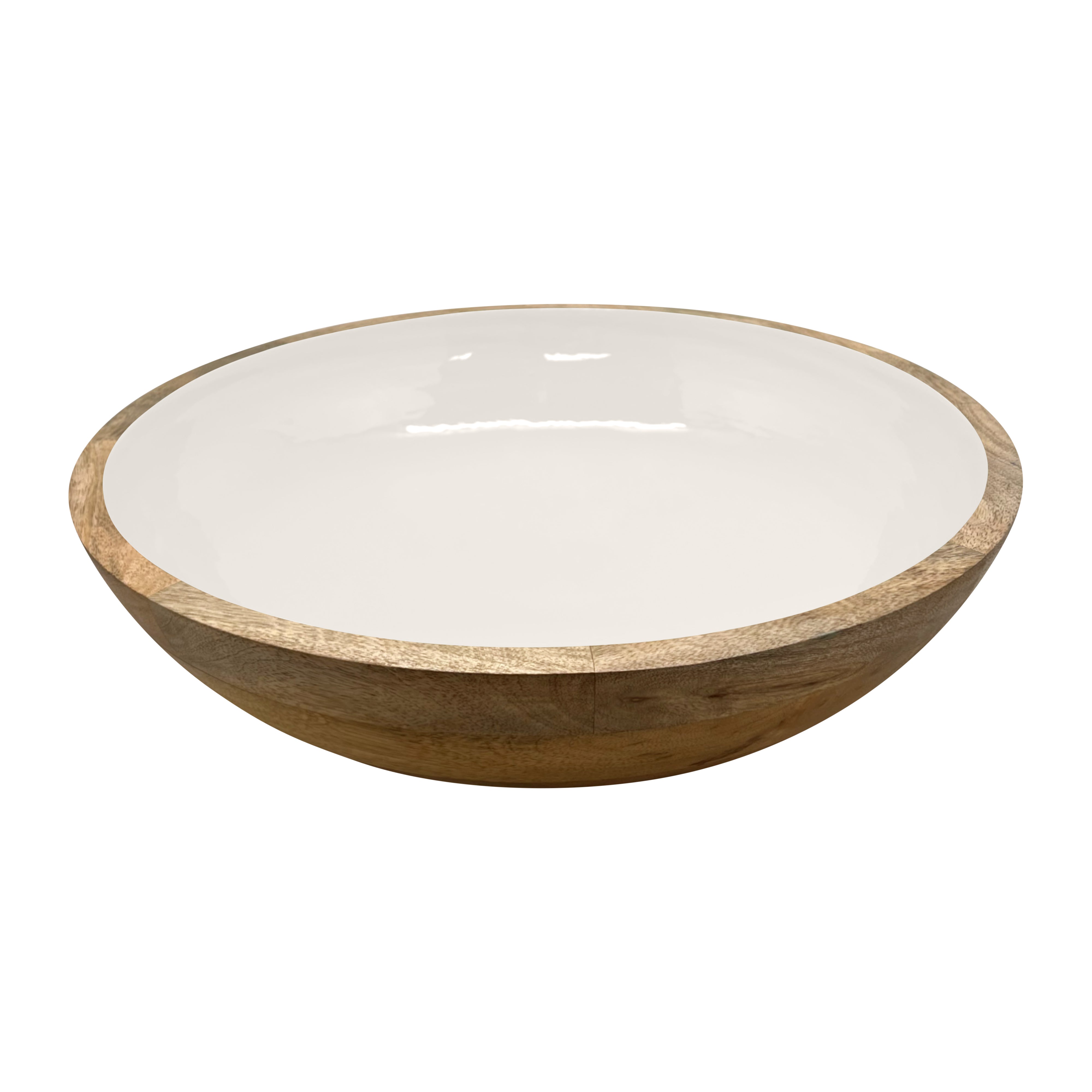 Corinne Salad Bowl 40x40x10cm White & Natural