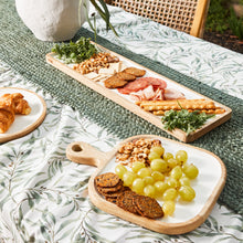 Load image into Gallery viewer, Corinne Square Tray with Handle 26x36x2.5cm White & Natural